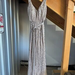 Elegant Silver Evening Gown